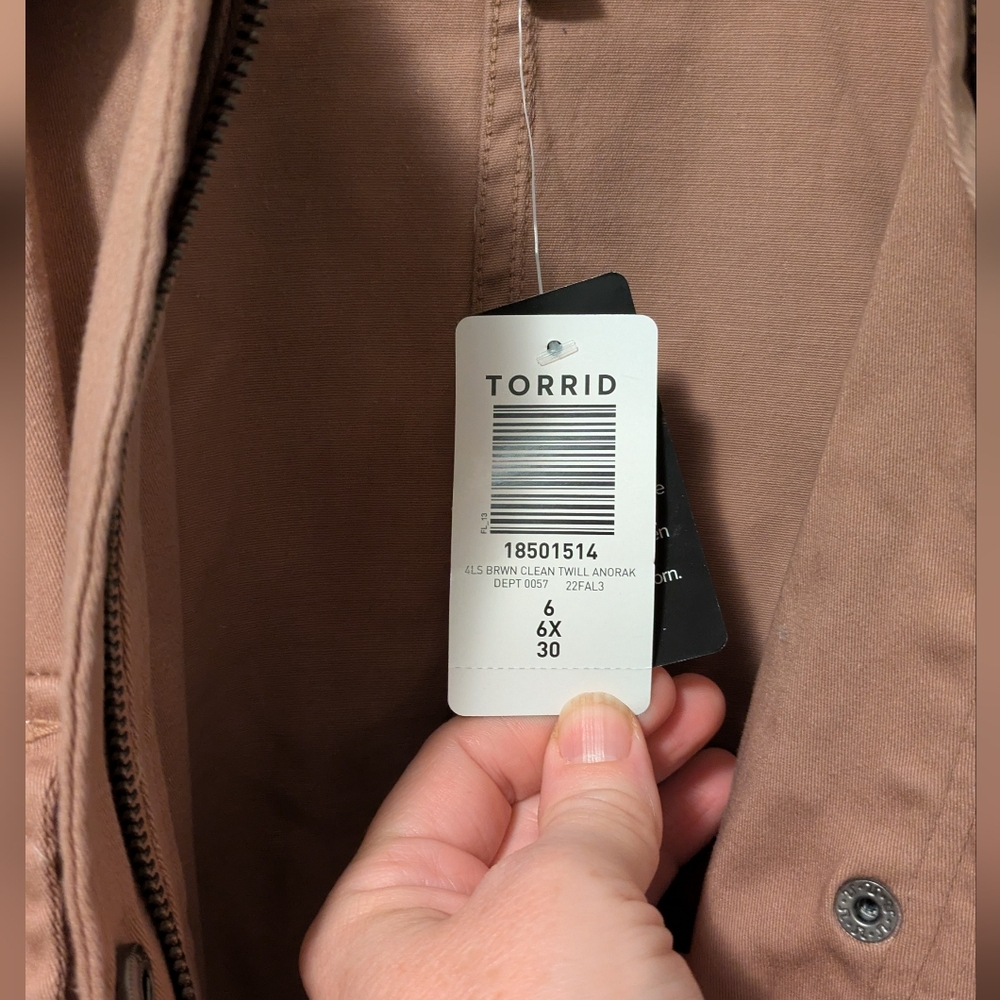 Torrid Women's Tan Utility Jacket Size 6X - Picture 3 of 10